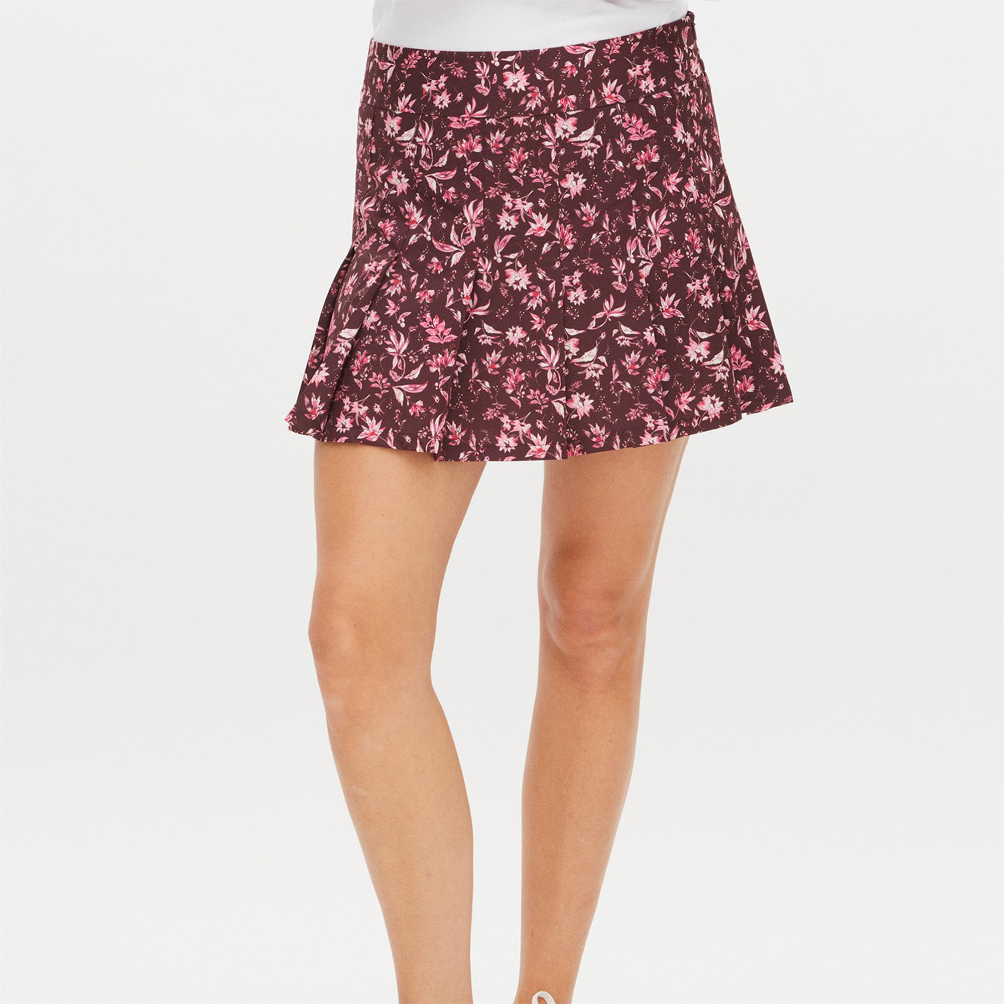 Rohnisch Lily Regular Pleated Ladies Golf Skort Neon Flower Pink